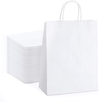 New $100----100 Pcs 10x5x13" White Paper Bags