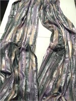 Pair curtain panels stripes purpley @ 56 x 26