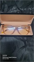 Peach colored cats eye +2.00 reading glasses in