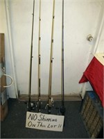 4pc Fishing Rods & Reels - Shakespeare / Okuma