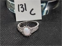 .925 silver fire opal ring