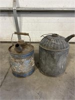 Vintage galvanized cans