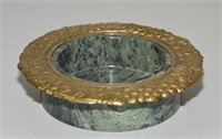 GREEN MARBLE WINE COASTER WITH DECORATIVE