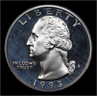 Proof 1993-s Washington Quarter 25c Grades GEM++ P