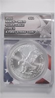 2021 ASE Silver Eagle ANACS MS70 Ty2