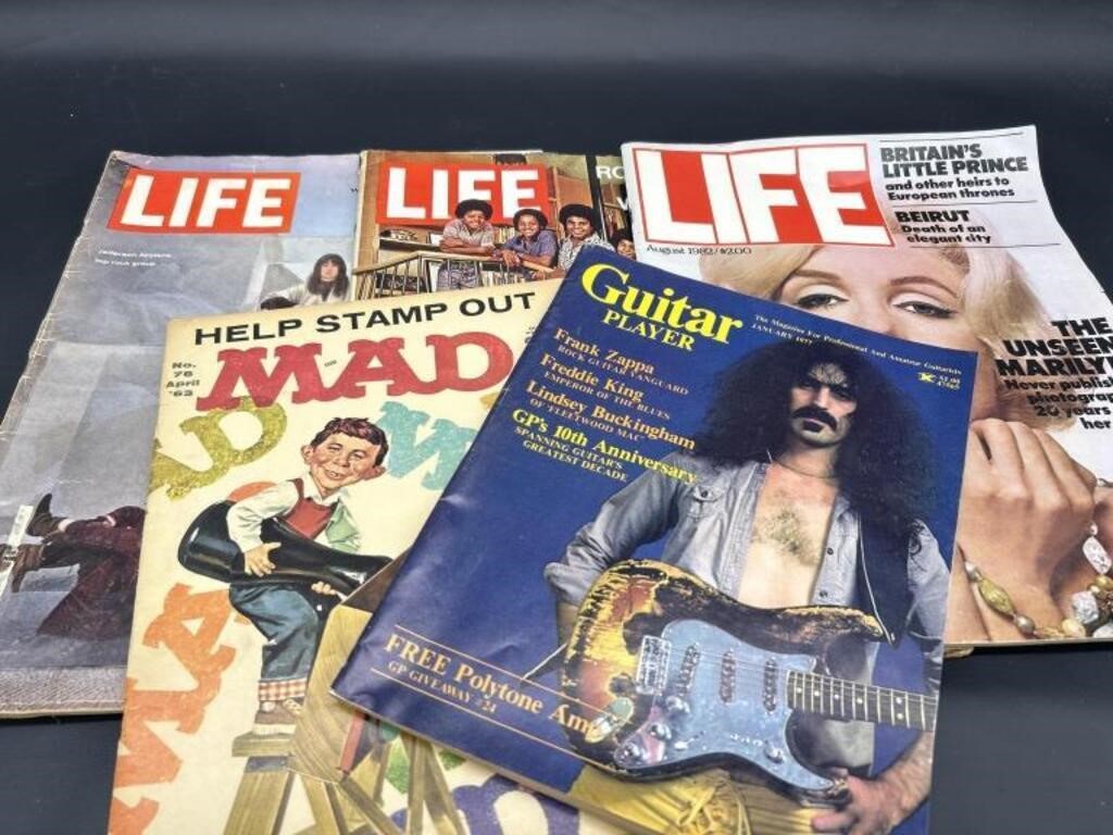 3- Life, 1- Mad, & 1- Guitar Vintage Magazines