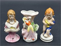 (3) Vtg.  Porcelain Figures, Vase isOccupied Japan