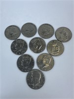 10 Kennedy Half Dollars