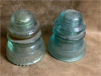 Two Vintage Glass Insulators