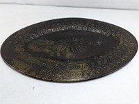Large Oval Etched Indian Wall Hanging Tray