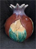 ART POTTERY BULB SHAPED VASE - 11 X 10 “