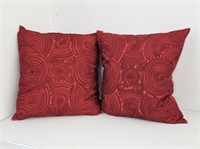 PAIR OF BURGANDY PILLOWS - 15" SQUARE