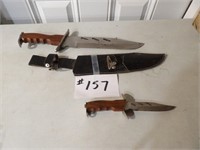 3) assorted knives & sheath