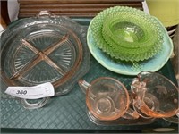 Opalescent & Pink Depression Glass
