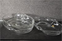 4 Fostoria Century Clear Glass Relish Dishes
