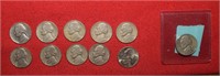 (9) Jefferson Nickels 1939 to 1998D Mix & Altered