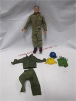 G.I. Joe 12" doll painted head w/ clothes &