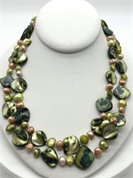 Artisan Dyed Pearl Long Necklace