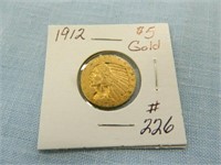 1912 $5 Gold Indian Coin