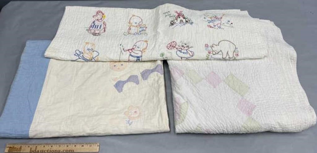 3 Quilts incl Crib Quilt; Patchwork & Applique