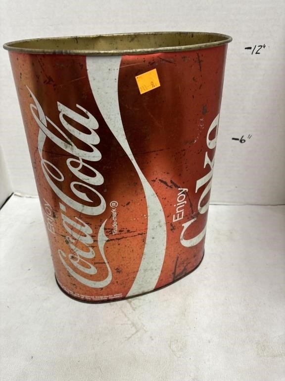 Metal Coca-Cola Trash Can