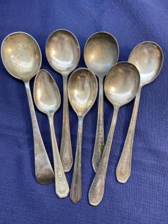 Silver plate spoon lot
