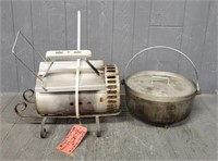 Cast Iron Dutch Oven & Briquette Starter Chimney
