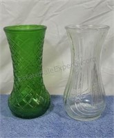 Hoosier glass vases.