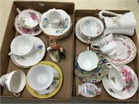 Porcelain Cups And Saucers Two Flats