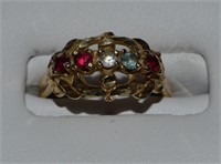10kt Gold & Precious Stone Ring sz 7
