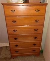 maple 6 drawer tall chest
