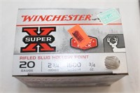 Winchester 20 gauge 2 3/4" 3/4 oz slug 15 shells