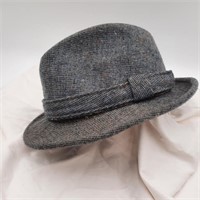 Gray Tweed Vintage Gentleman's Fedora Sz M