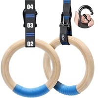 Zingtto Wooden Gymnastic Rings with Adjustable