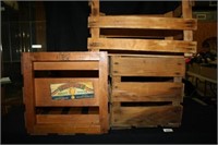 Wooden Crates (3); 2-Unmarked 1 "Trophy" Produce