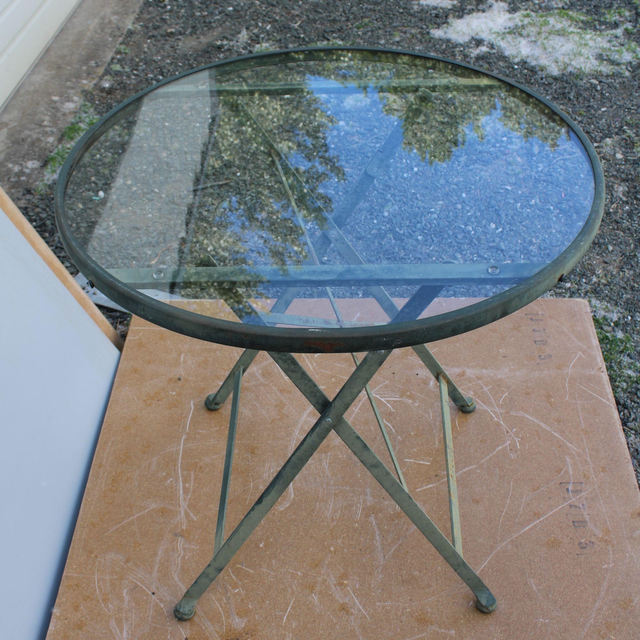 Metal & Glass Folding Table