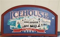 Ice House Beer Sign - wood, wall hanging