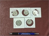 (5) 1948 Silver Quarters