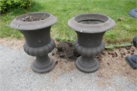 Pair Molded Material Urns 23"T