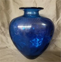 Large Blue Artglass Vase