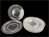 (8) Glass Tiffin Luncheon Plates