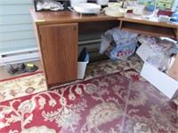 3 Office Items: Desk, File Cabinet & Plastic Mat