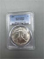 1987 PCGS MS69 Silver American Eagle, 2nd Year of