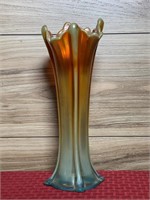 Antique carnival/art glass vase 10" tall