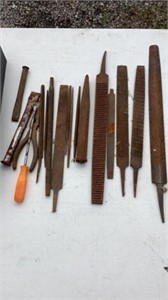 Assortment of different tools and items, files,