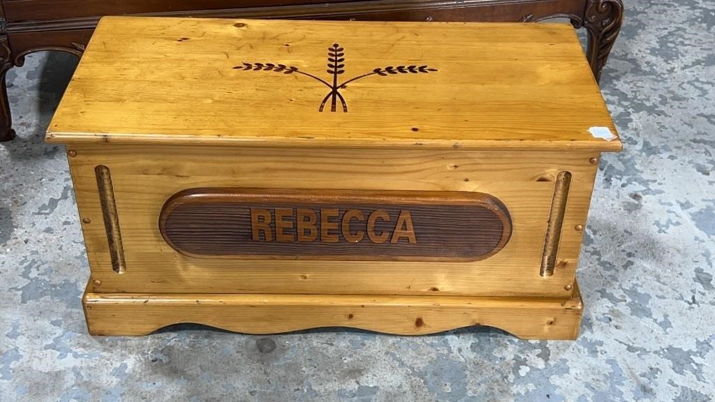 Toy Box with Rebecca on Front