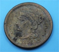1856 COPPER LARGE ONE CENT PIECE