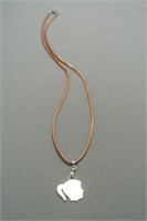 Sterling Silver Girl Profile Pendant on Cord