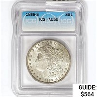 1888-S Morgan Silver Dollar ICG AU55