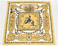 Hermes, "Ludovicus Magnus" Silk Scarf in Gold